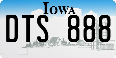 IA license plate DTS888