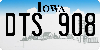 IA license plate DTS908