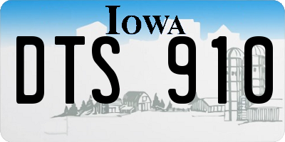 IA license plate DTS910