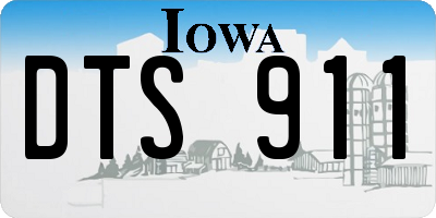 IA license plate DTS911
