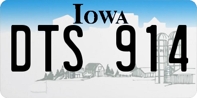 IA license plate DTS914