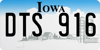 IA license plate DTS916