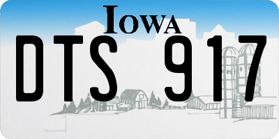 IA license plate DTS917