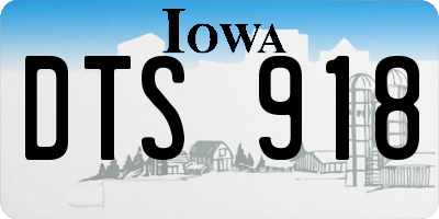 IA license plate DTS918
