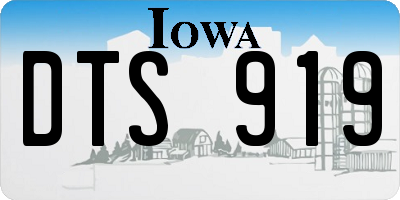 IA license plate DTS919