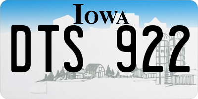 IA license plate DTS922