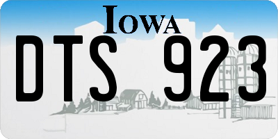 IA license plate DTS923