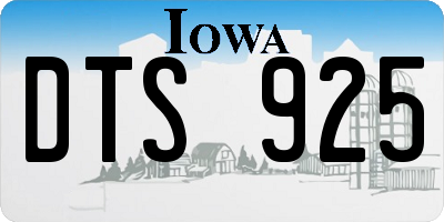 IA license plate DTS925