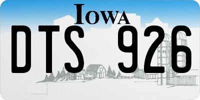 IA license plate DTS926