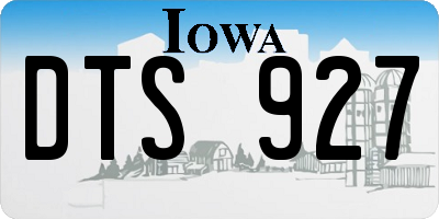 IA license plate DTS927
