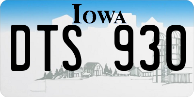 IA license plate DTS930