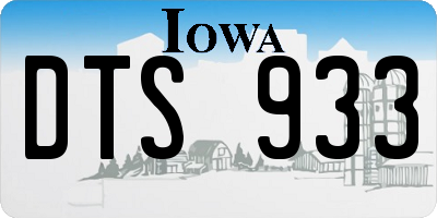 IA license plate DTS933