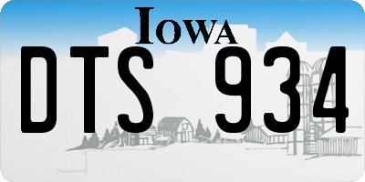 IA license plate DTS934