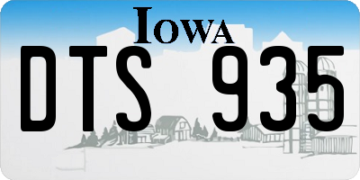 IA license plate DTS935