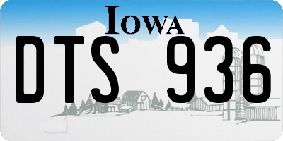 IA license plate DTS936