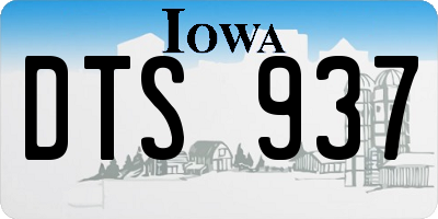 IA license plate DTS937