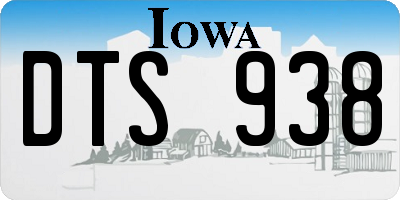 IA license plate DTS938