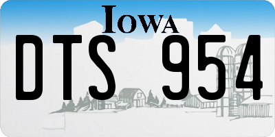 IA license plate DTS954