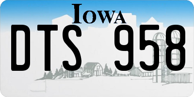 IA license plate DTS958