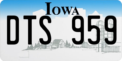 IA license plate DTS959