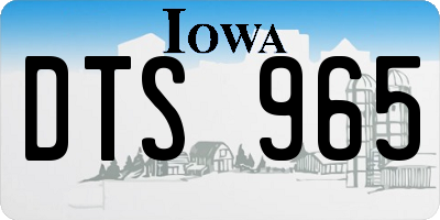IA license plate DTS965