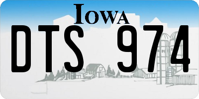 IA license plate DTS974