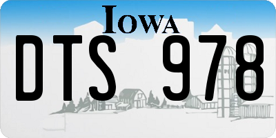 IA license plate DTS978