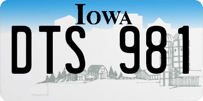 IA license plate DTS981