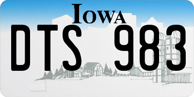 IA license plate DTS983