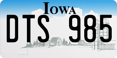 IA license plate DTS985