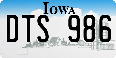 IA license plate DTS986