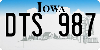 IA license plate DTS987
