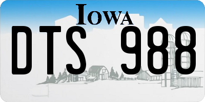 IA license plate DTS988