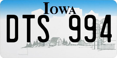 IA license plate DTS994
