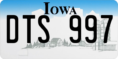 IA license plate DTS997