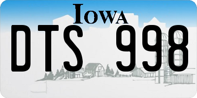 IA license plate DTS998