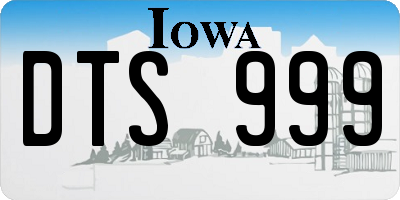 IA license plate DTS999
