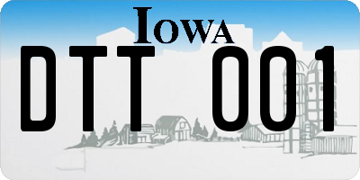 IA license plate DTT001