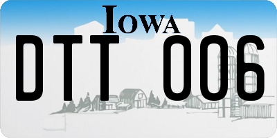 IA license plate DTT006