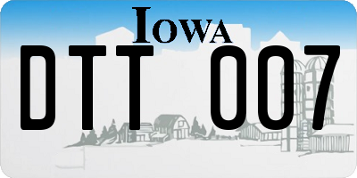 IA license plate DTT007