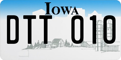 IA license plate DTT010