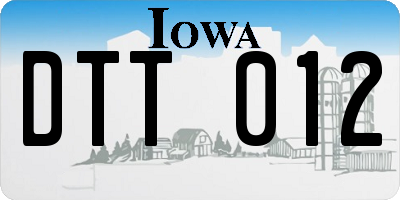 IA license plate DTT012