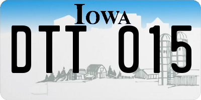 IA license plate DTT015
