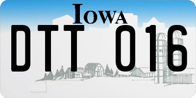 IA license plate DTT016