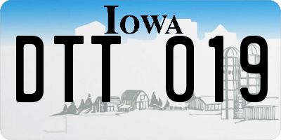 IA license plate DTT019