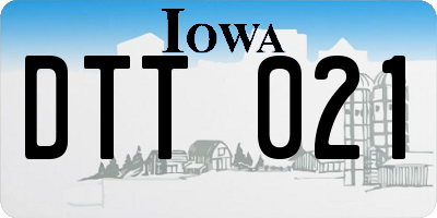 IA license plate DTT021