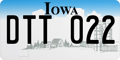 IA license plate DTT022