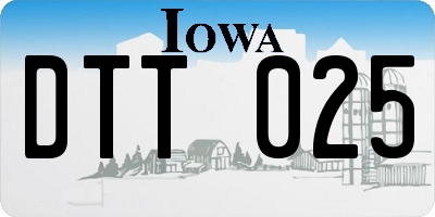 IA license plate DTT025