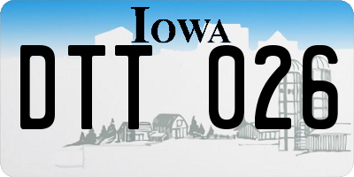 IA license plate DTT026