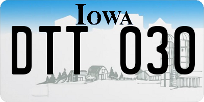 IA license plate DTT030